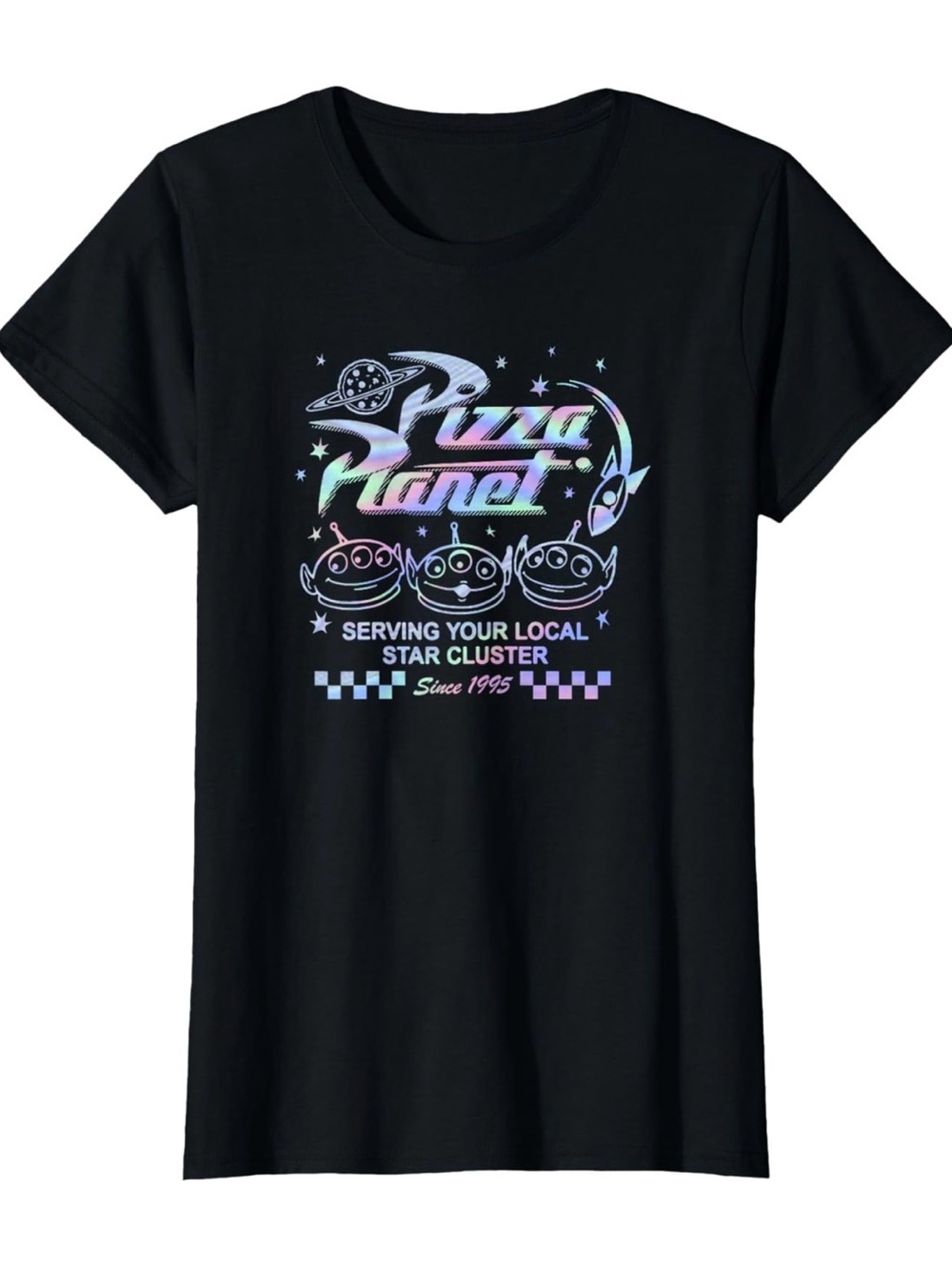 Toy Story shirt, black Pizza planet